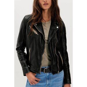 Mauritius Women's Sofia Jacket Lamb Leather Black Soft XXL Full Zip NWT Size 2XL